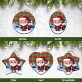 McGillivray Hunting Ancient Tartan Christmas Ceramic Ornament - Santa Claus In Kilt Style